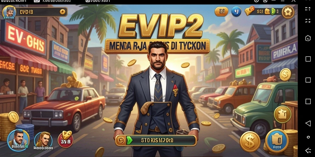 Tangkapan layar gameplay <strong>EVIP2</strong> menampilkan manajemen bisnis yang menarik.