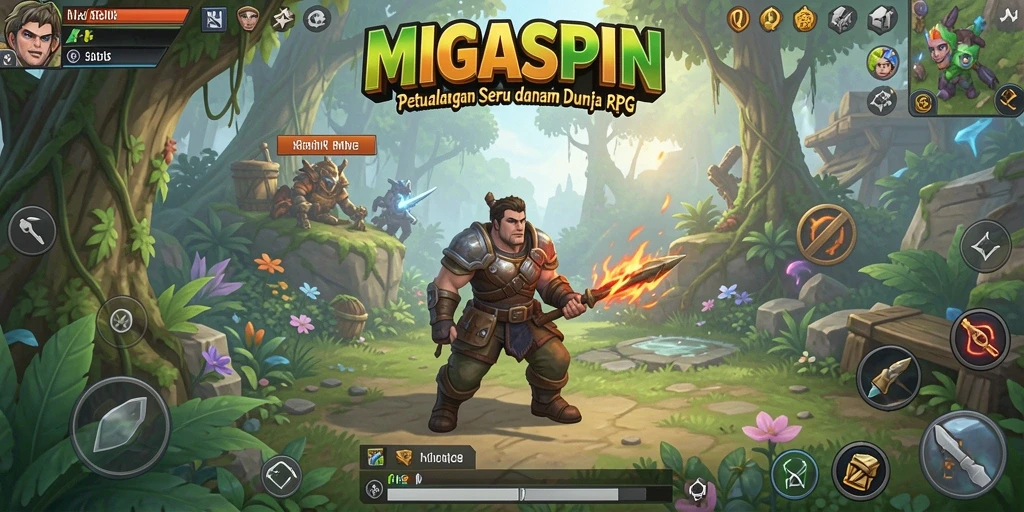 Tampilan gameplay seru dalam dunia RPG MIGASPIN.