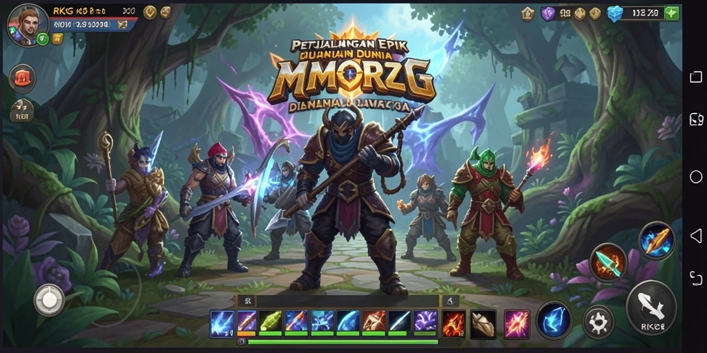 Tampilan gameplay RKGG dengan aksi MMORPG yang seru.