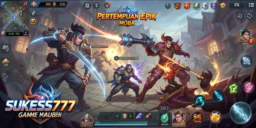 Screenshot gameplay <strong>SUKSES777</strong> menampilkan aksi seru pertarungan antar karakter.