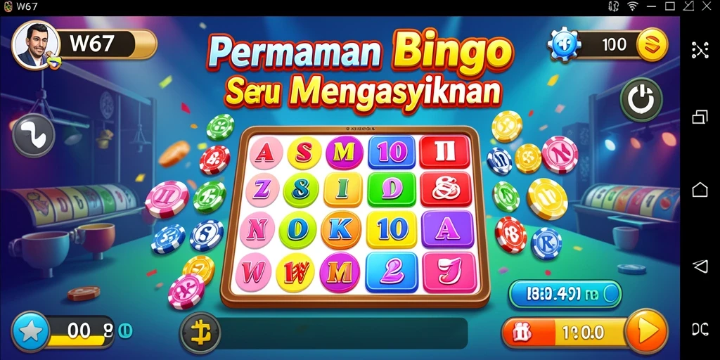 Tampilan gameplay Bingo yang menarik dan seru di W67.